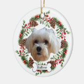 maltese hond keramisch ornament (Links)