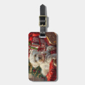 Maltese Hond Kerstfeest Bagagelabel (Voorkant verticaal)