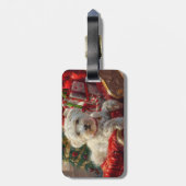 Maltese Hond Kerstfeest Bagagelabel (Achterkant verticaal)