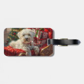 Maltese Hond Kerstfeest Bagagelabel (Achterkant horizontaal)