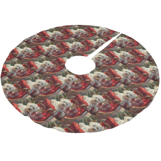 Maltese Hond Kerstfeest Kerstboom Rok (Gekanteld)