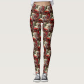 Maltese Hond Kerstfeest Leggings (Voorkant)