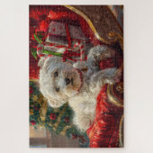 Maltese Hond Kerstfeest Legpuzzel (Verticaal)