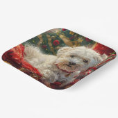 Maltese Hond Kerstfeest Papieren Bordje (Gebogen)