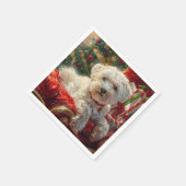 Maltese Hond Kerstfeest Servet (Hoek)