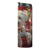 Maltese Hond Kerstfeest Thermosbeker (Geroteerd rechts)
