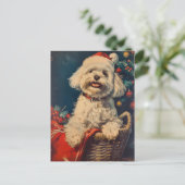 Maltese hond Kerstmis Briefkaart (Staand voorkant)