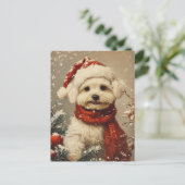 Maltese hond Kerstmis Briefkaart (Staand voorkant)