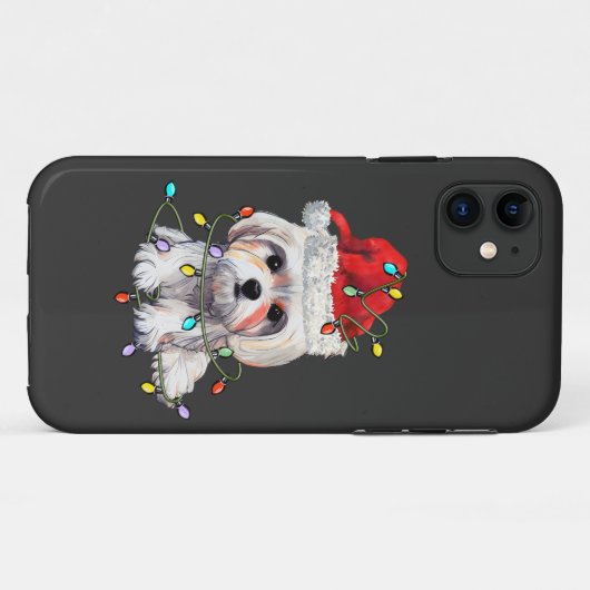 Maltese hond Kerstmis, kerstmis Maltezer hond Case-Mate iPhone Case (Achterkant (horizontaal))