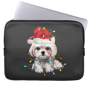 Maltese hond Kerstmis, kerstmis Maltezer hond Laptop Sleeve