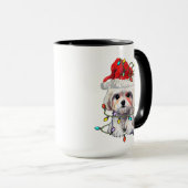 Maltese hond Kerstmis, kerstmis Maltezer hond Mok (Voorkant rechts)