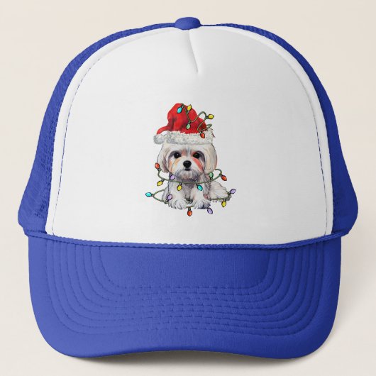 Maltese hond Kerstmis, kerstmis Maltezer hond Trucker Pet (Voorkant)