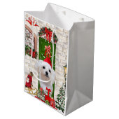 Maltese hond Kerstmis Medium Cadeauzakje (Voorkant Gekanteld)