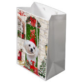Maltese hond Kerstmis Medium Cadeauzakje (Achterkant Gekanteld)
