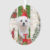 Maltese hond Kerstmis Ornament (voorkant)