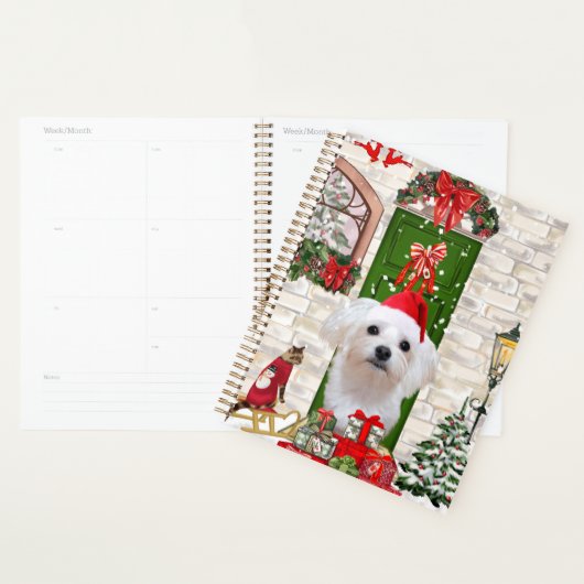 Maltese hond Kerstmis Planner (Display)