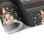 Maltese hond kerstmis verlicht lelijke kerstavond cadeaupapier (Rol Hoek)