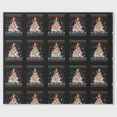 Maltese hond kerstmis verlicht lelijke kerstavond cadeaupapier (Vlak)