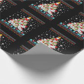 Maltese hond kerstmis verlicht lelijke kerstavond cadeaupapier (Hoek)