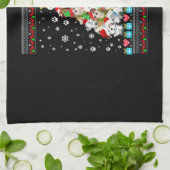 Maltese hond kerstmis verlicht lelijke kerstavond theedoek (Gevouwen)