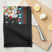 Maltese hond kerstmis verlicht lelijke kerstavond theedoek (Quarter Fold)