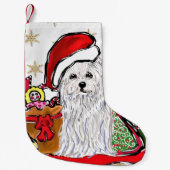 Maltese hond kleine kerstsok (Voorkant)