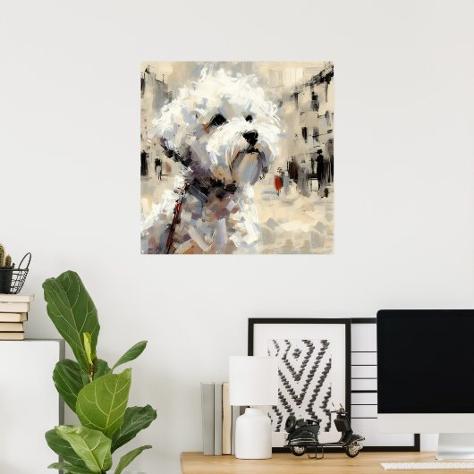 Maltese Hond Kunst Poster (Thuiskantoor)