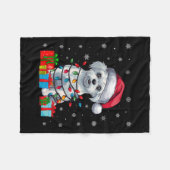 Maltese hond lelijke kerstverlichting Santa Hat Ma Fleece Deken (Voorkant (Horizontaal))