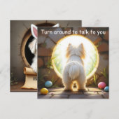 Maltese hond - met familienaam feestdagenkaart (Voorkant / Achterkant)