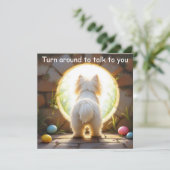 Maltese hond - met familienaam feestdagenkaart (Staand voorkant)