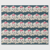 Maltese hond met Kreme Fur en rood lint Cadeaupapier (Vlak)