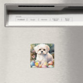 Maltese Hond met Paaseieren Vakantie Magneet (Insitu (Vaatwasser))