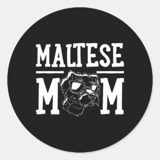 Maltese Hond Moeder Mama Cadeau Ronde Sticker