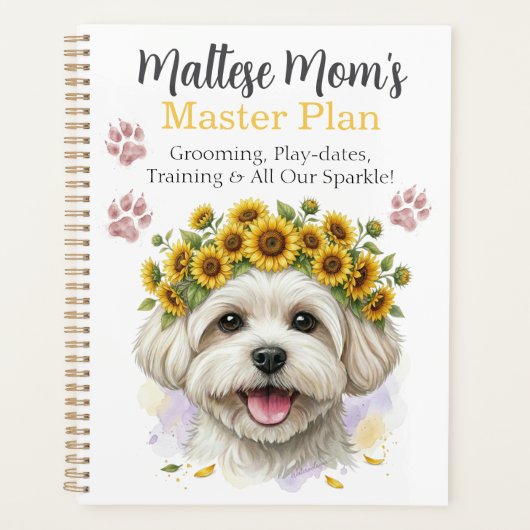 Maltese Hond Moeder Verzorging & Leven Organizer (Voorkant)
