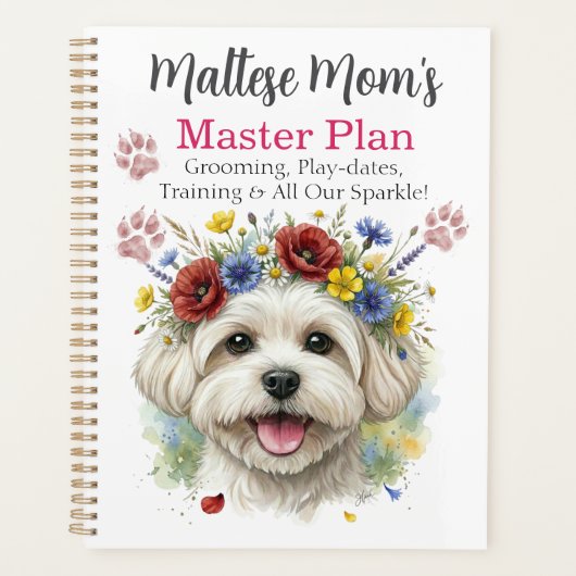Maltese Hond Moeder Verzorging & Leven Organizer (Voorkant)