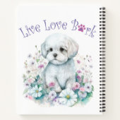 Maltese hond Mom Floral Notitieboek (Achterkant)