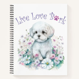 Maltese hond Mom Floral Notitieboek