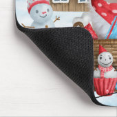 Maltese hond op sneeuwkerstmis muismat (Hoek)