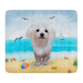 Maltese hond op strand snijplank (Voorkant)