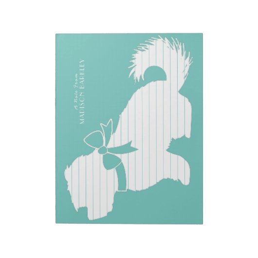 Maltese hond puppy notitieblok (Linkerzijde)