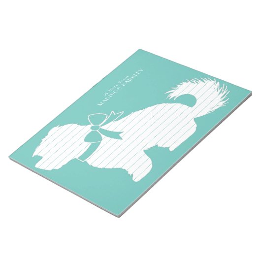 Maltese hond puppy notitieblok (Schuin)