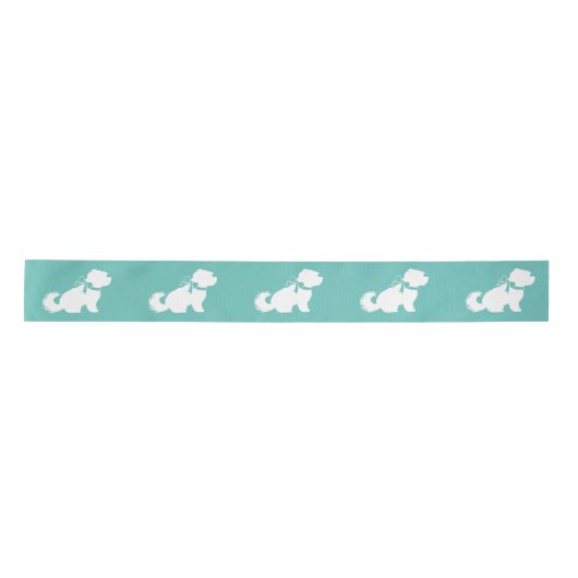 Maltese hond puppy satijnen lint (Voorkant)