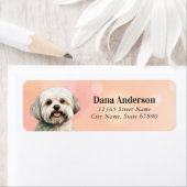 Maltese hond retour adreslabels etiket (Insitu)