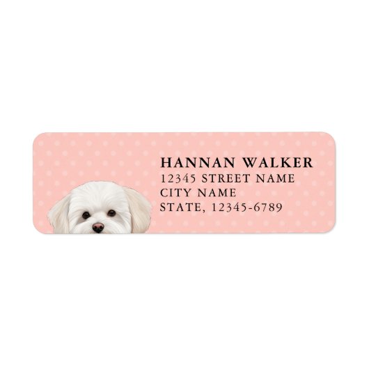 Maltese Hond Retouradres Label (Voorkant)
