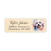 Maltese Hond Retouradres Label (Voorkant)