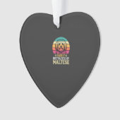Maltese hond Retro zonsondergang Afgeleid Ornament (voorkant)