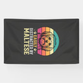 Maltese Hond Retro Zonsondergang Afleid Spandoek (Horizontaal)