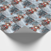 Maltese Hond Rijden Motorfiets Kerstmis Cadeaupapier (Hoek)