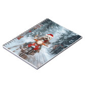 Maltese Hond Rijden Motorfiets Kerstmis Notitieboek (Linkerzijde)