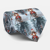 Maltese Hond Rijden Motorfiets Kerstmis Stropdas (Opgerold)